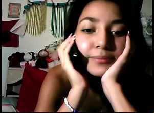 Super-cute Indian nubile bare-chested on