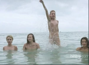 4 teenages naturist love being bare at