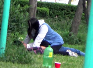Little girl Latin duo caught in the Park