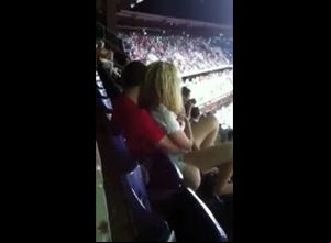 Public lovemaking in stadium during